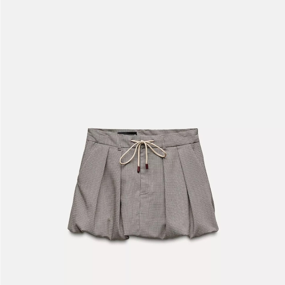 Stylish Plaid Mini Skirt with Drawstring